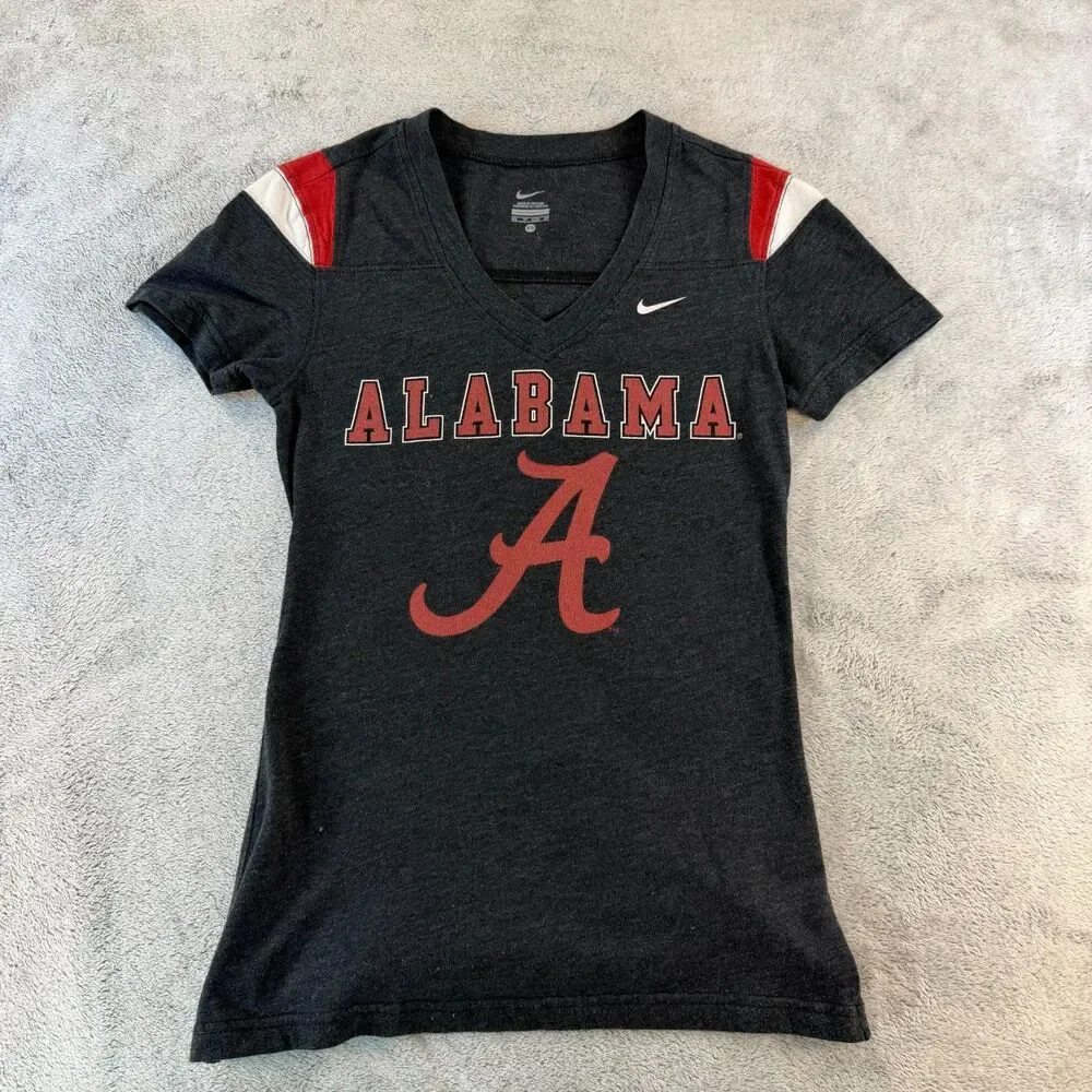 Nike Alabama Crimson Tide Women’s V Neck Shirt Black XS